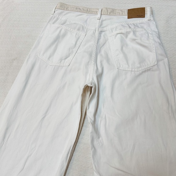 RAG & BONE Two Tone Ultra Wide Leg Jeans high-rise ECRU white/cream - sz 31 - Picture 14 of 16